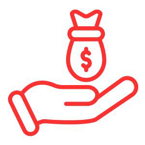 Affordable Pricing Icon In Red